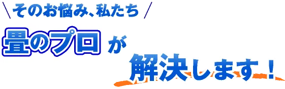 そのお悩み、私たち「畳張替えのプロ」が解決します！